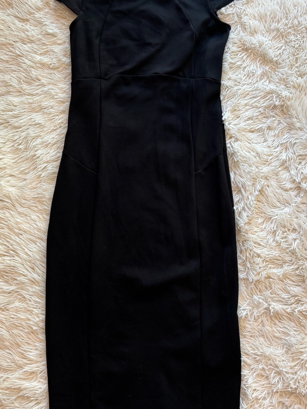 Felicity & Coco Black Fitted Midi Sheath Dress